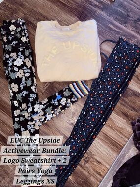 EUC The Upside Activewear Set Bundle: Logo Sweatshirt XS & 2 Pairs Leggings XXS⁠